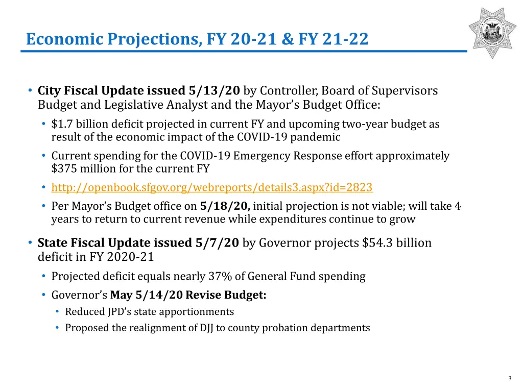 economic projections fy 20 21 fy 21 22