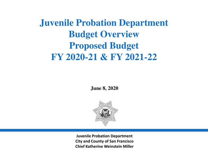 juvenile probation department budget overview