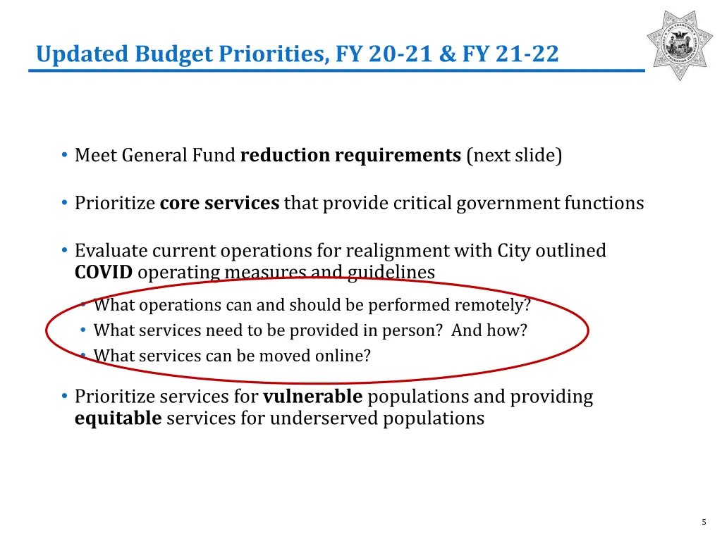 updated budget priorities fy 20 21 fy 21 22 1