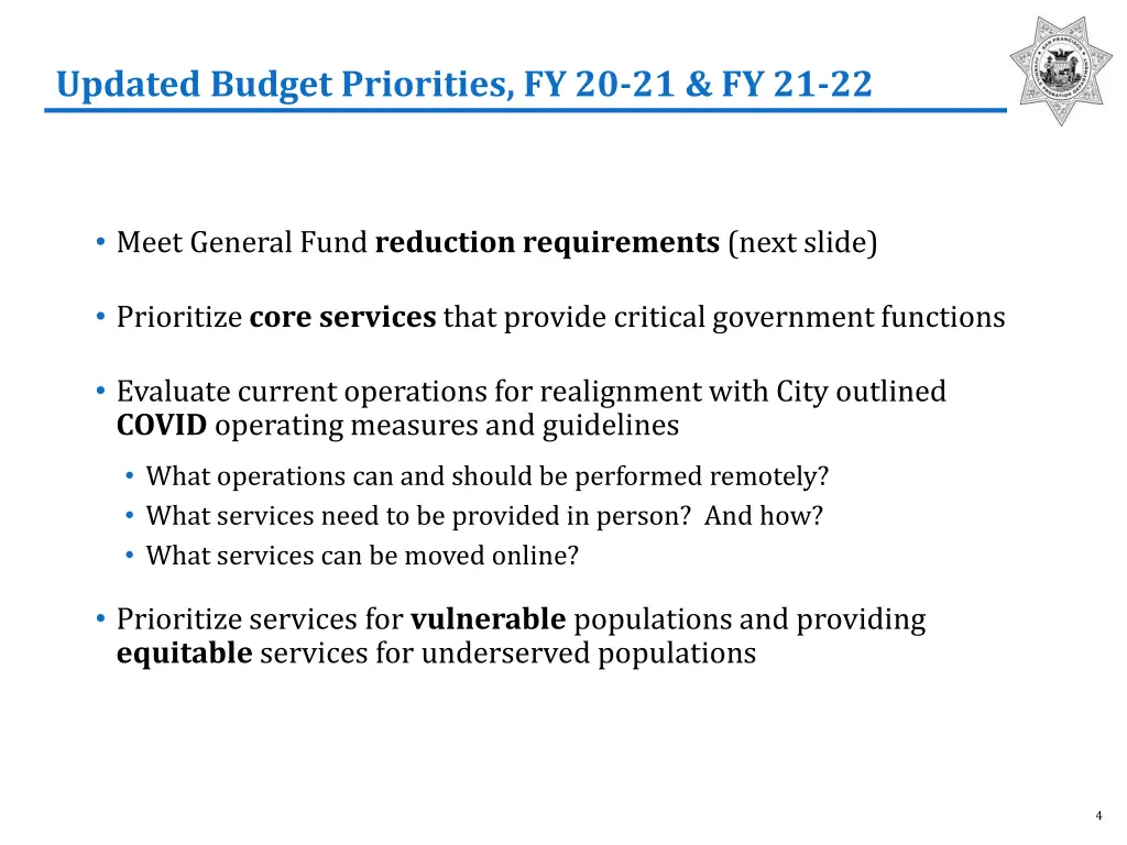 updated budget priorities fy 20 21 fy 21 22