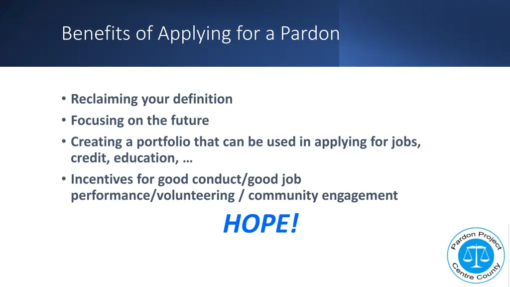 benefits of applying for a pardon