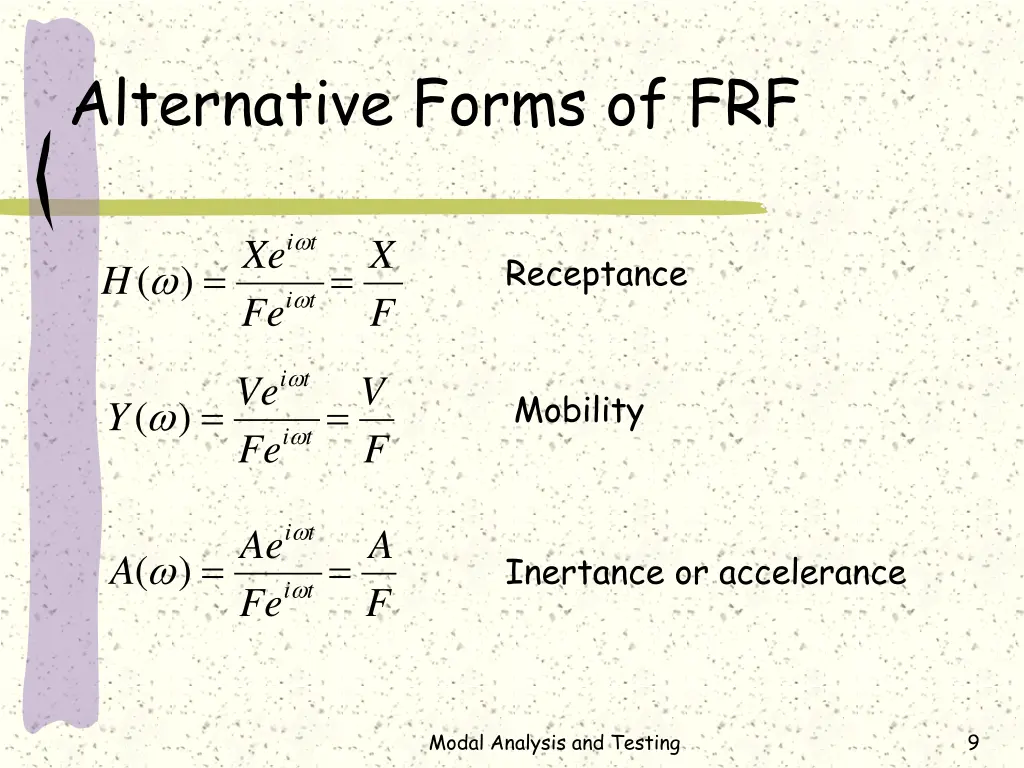 alternative forms of frf