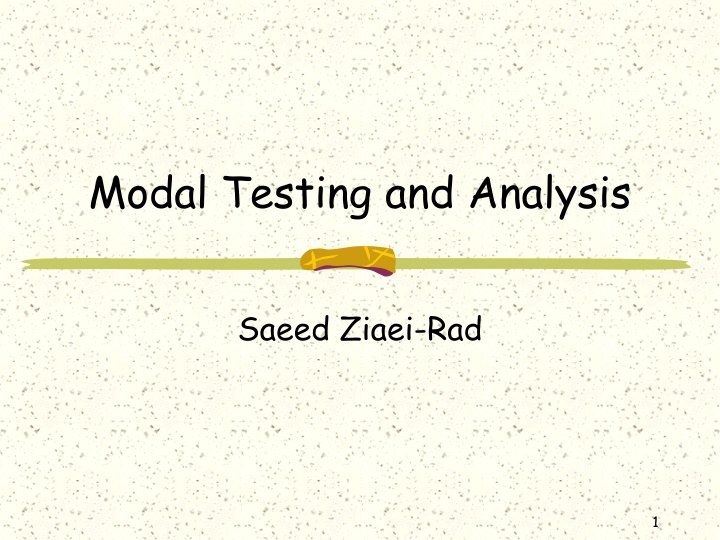 modal testing and analysis