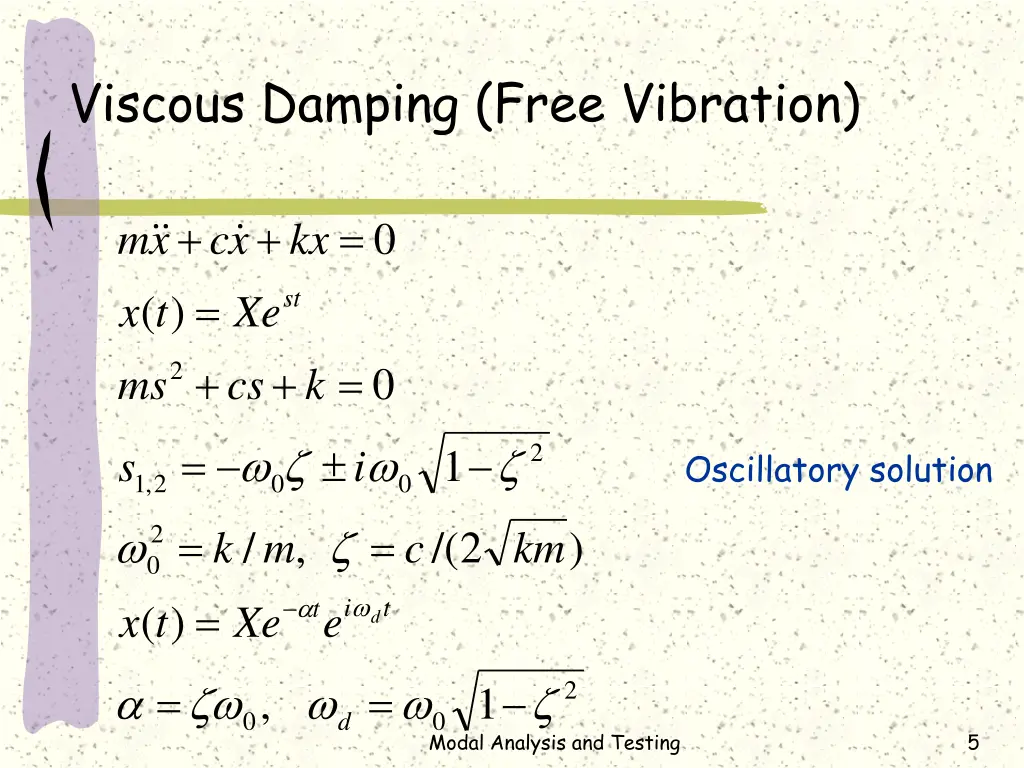 viscous damping free vibration