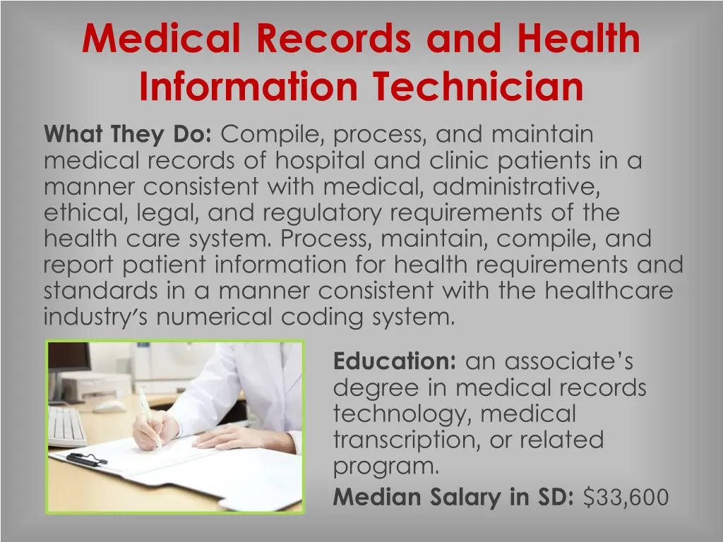 medical records and health information technician