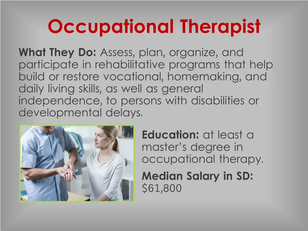 occupational therapist what they do assess plan