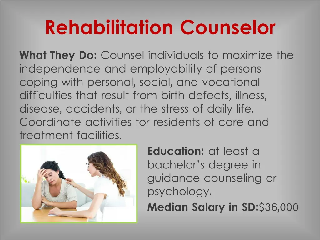 rehabilitation counselor what they do counsel