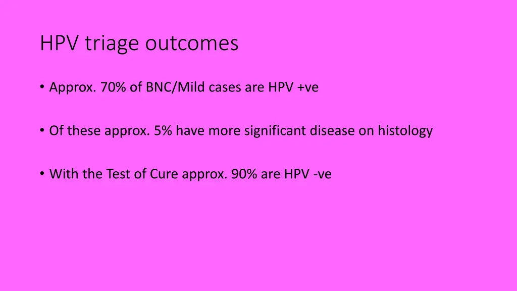 hpv triage outcomes