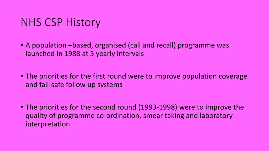 nhs csp history