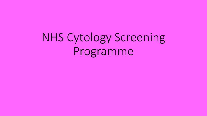 nhs cytology screening programme