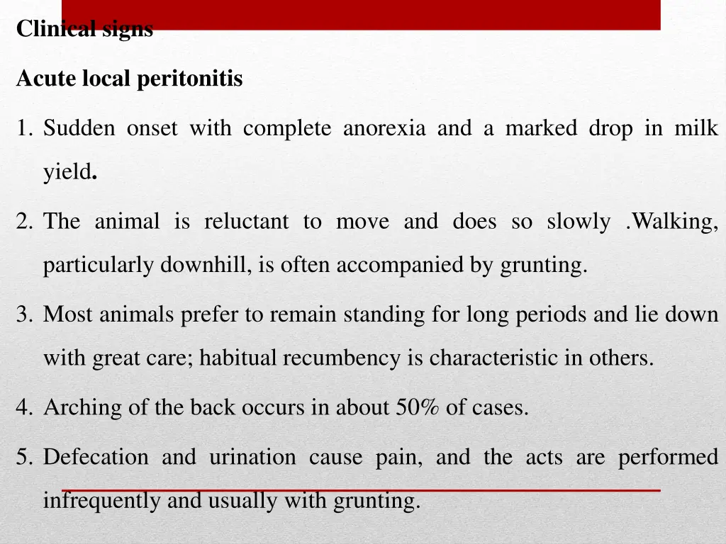 clinical signs