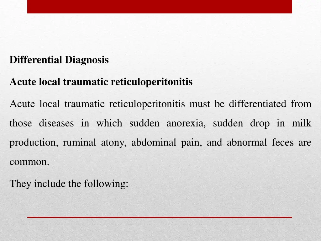 differential diagnosis