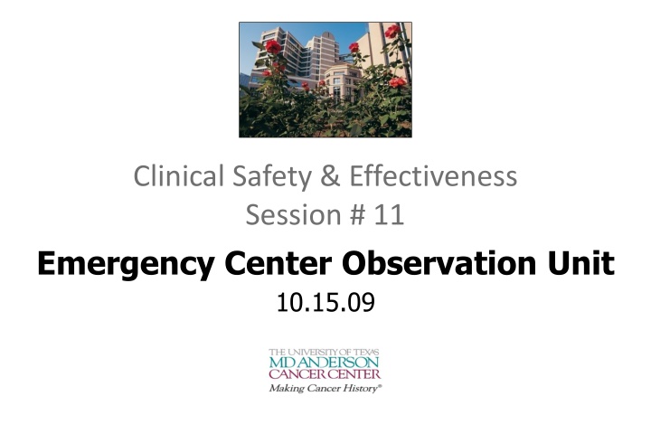 clinical safety effectiveness session