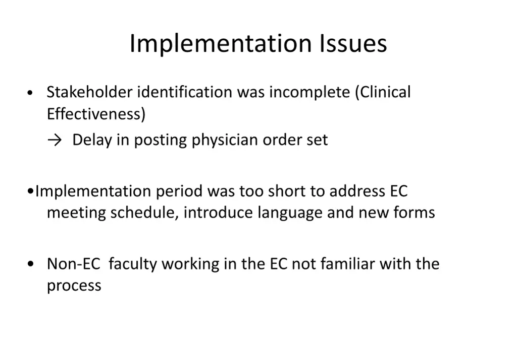 implementation issues