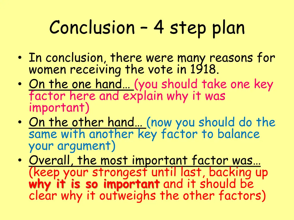 conclusion 4 step plan