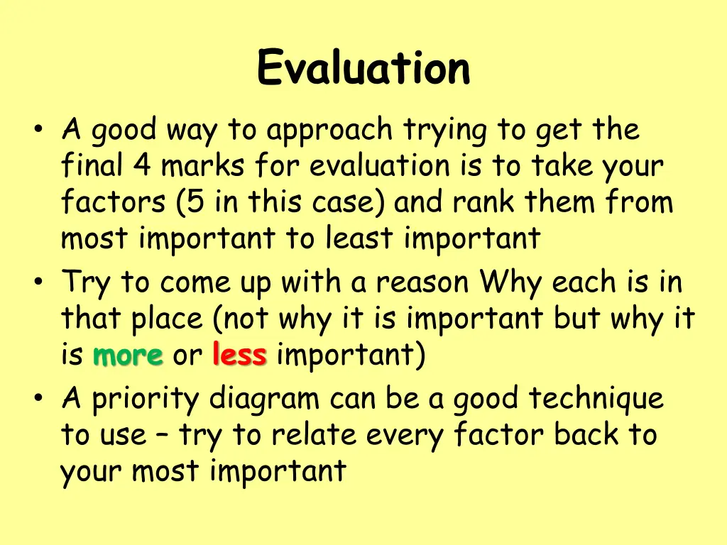 evaluation