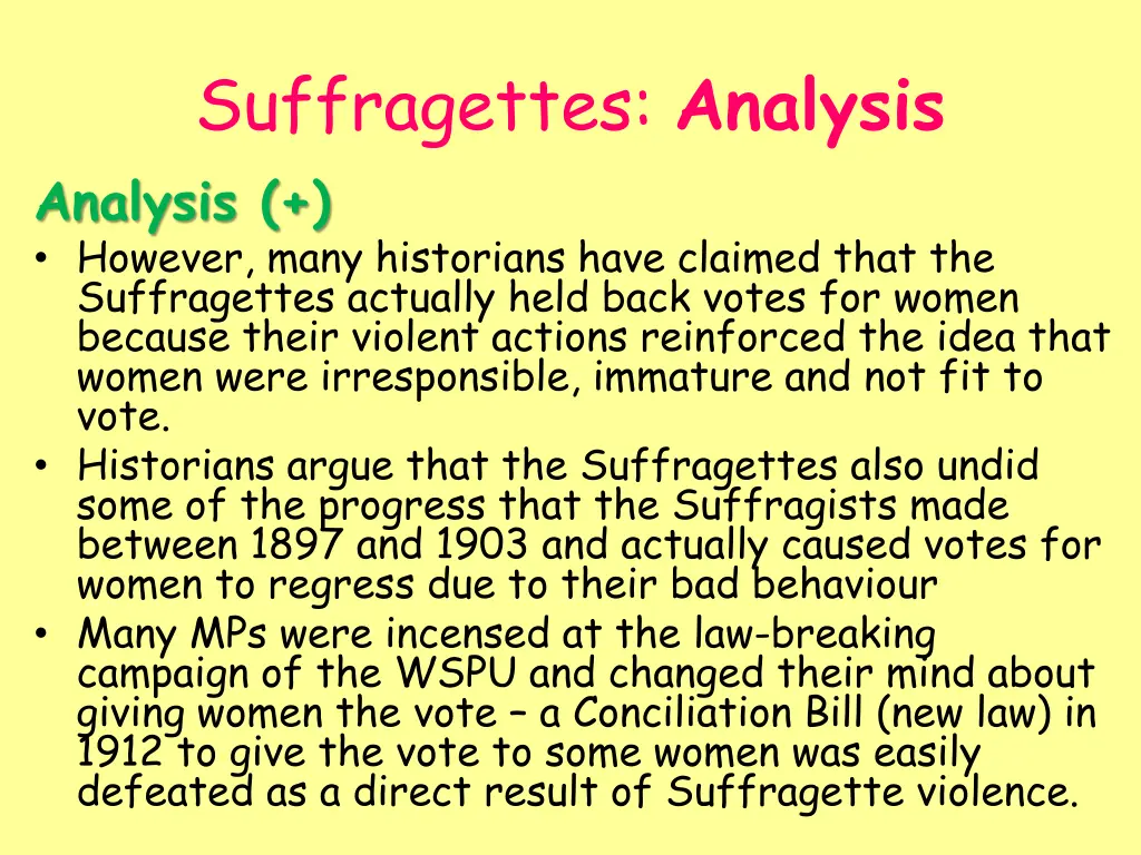 suffragettes analysis 1