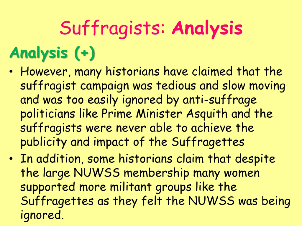 suffragists analysis 1