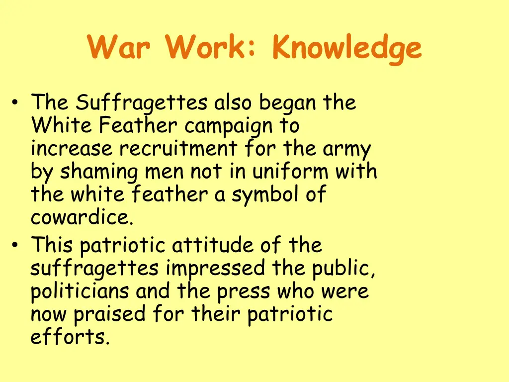 war work knowledge 1