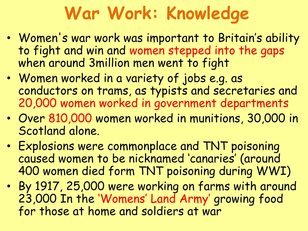 war work knowledge 2