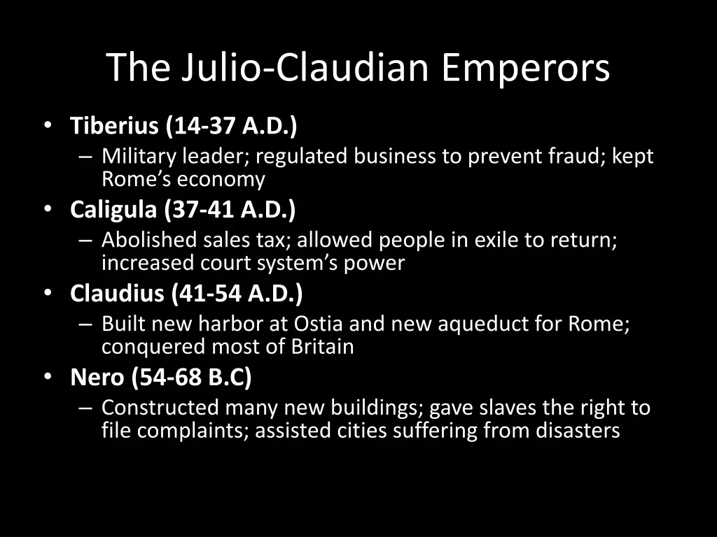 the julio claudian emperors