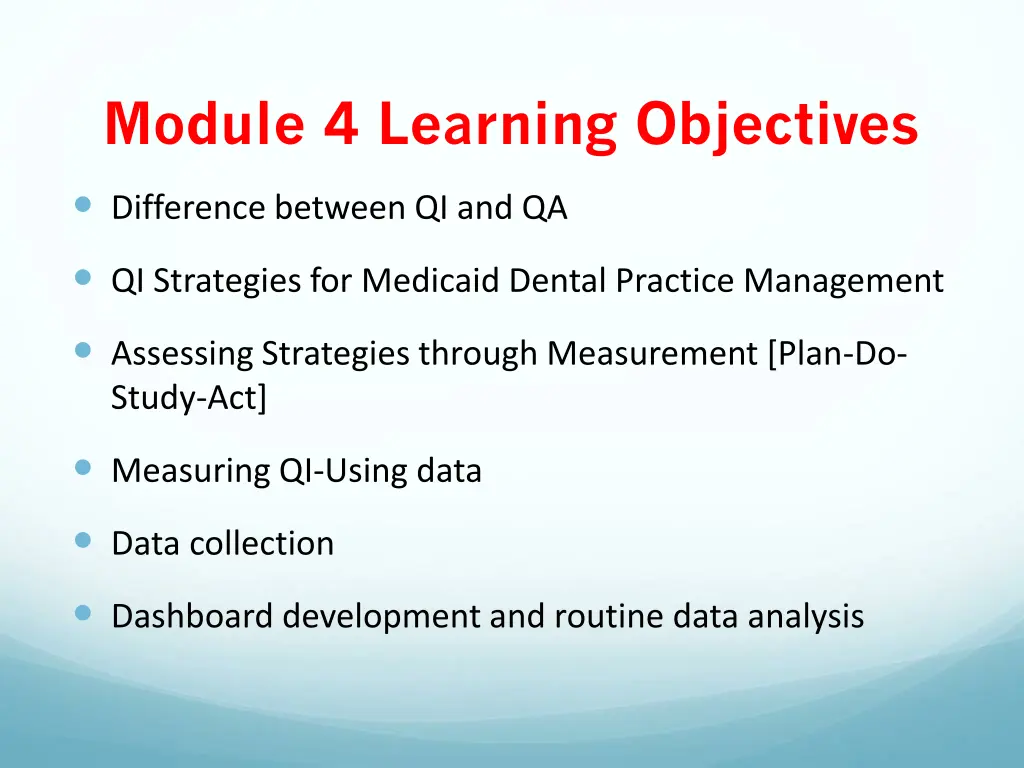 module 4 learning objectives