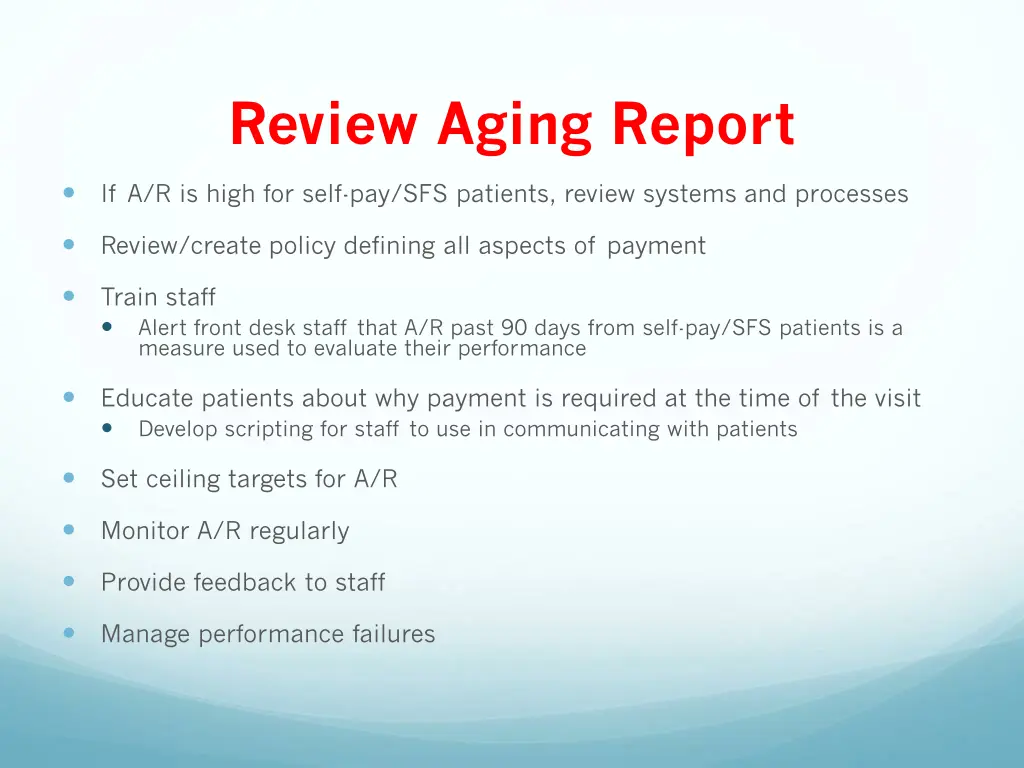 review aging report