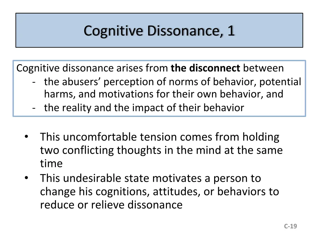 cognitive dissonance 1