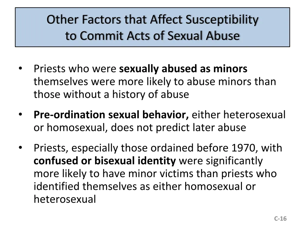 other factors that affect susceptibility