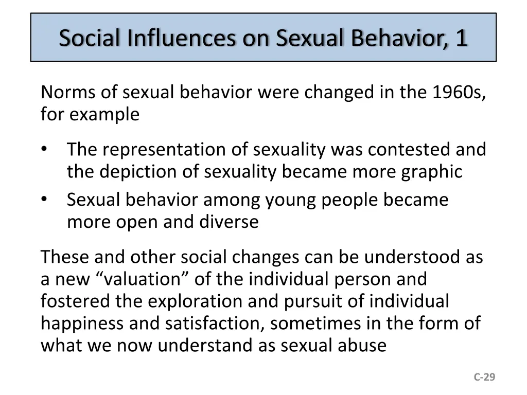 social influences on sexual behavior 1