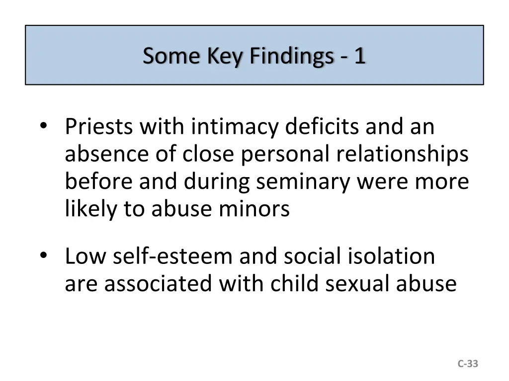 some key findings 1