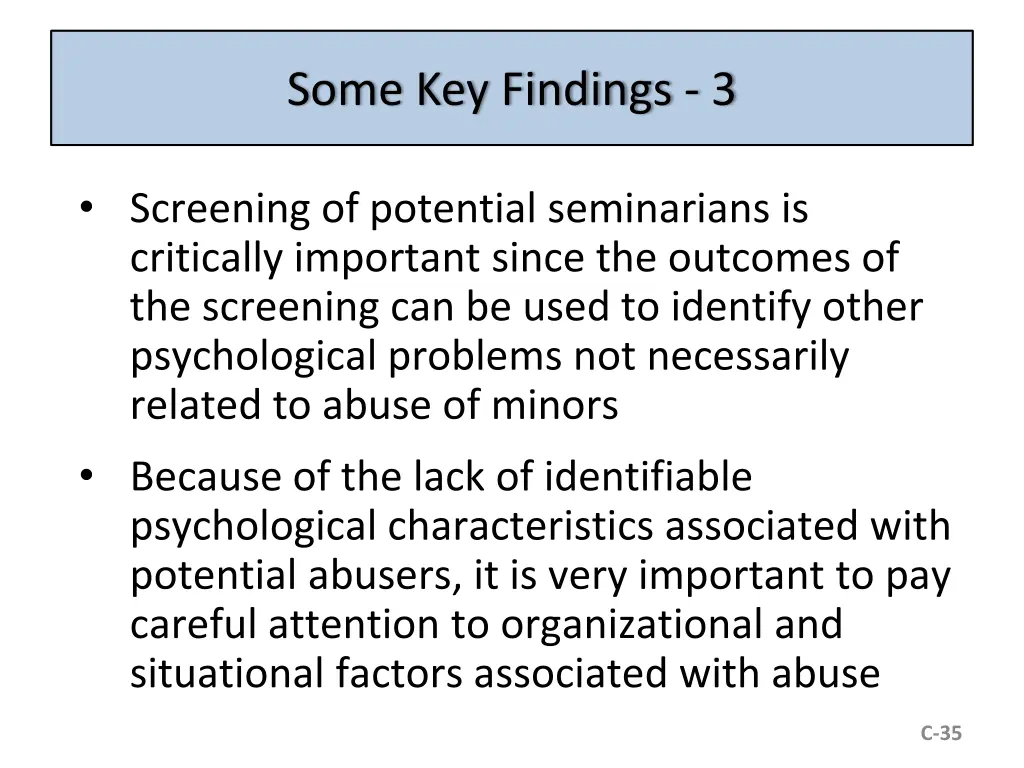 some key findings 3