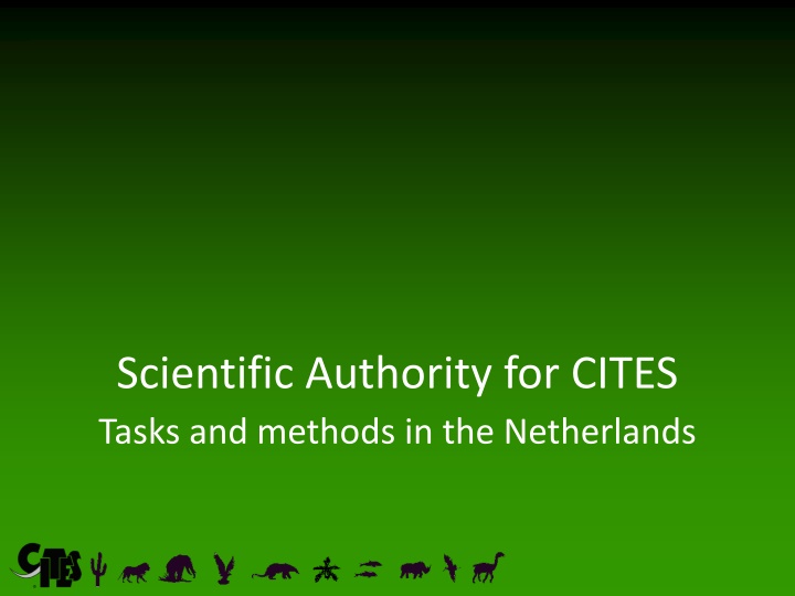 scientific authority for cites tasks and methods