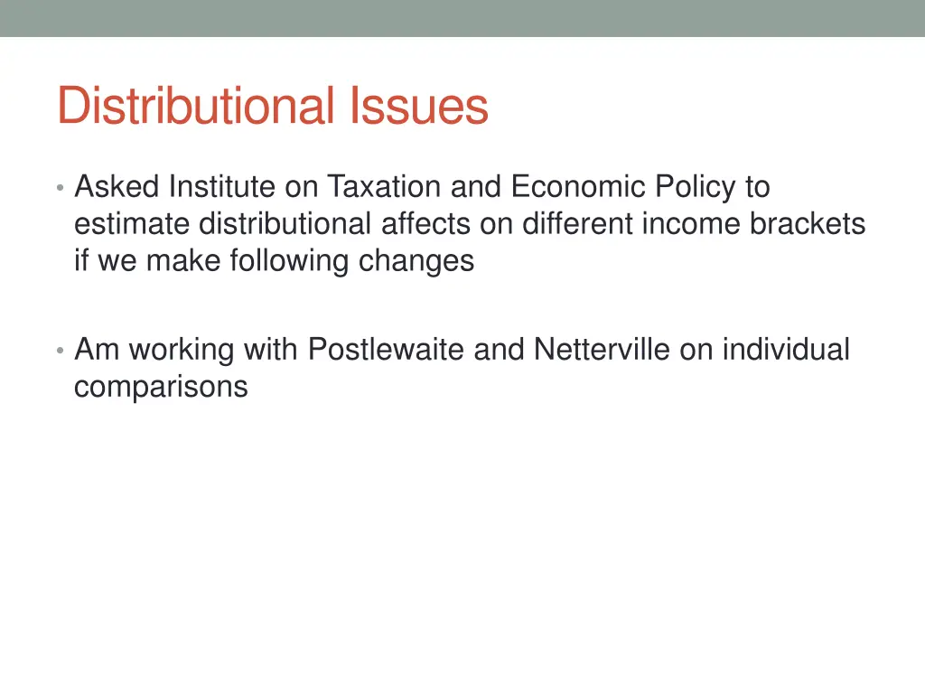 distributional issues