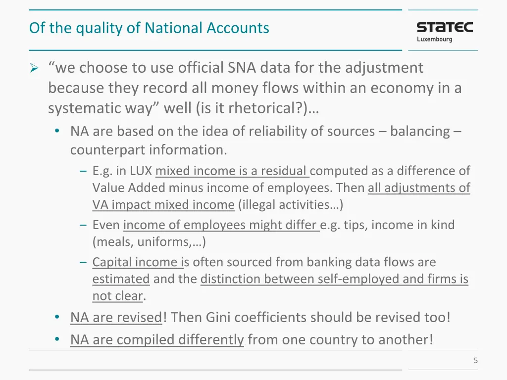 of the quality of national accounts