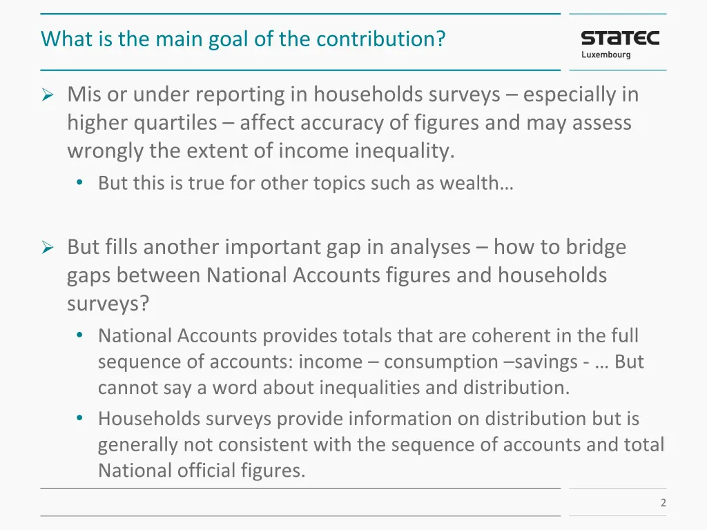 what is the main goal of the contribution