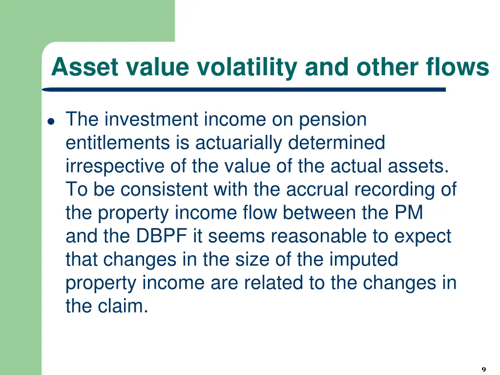 asset value volatility and other flows