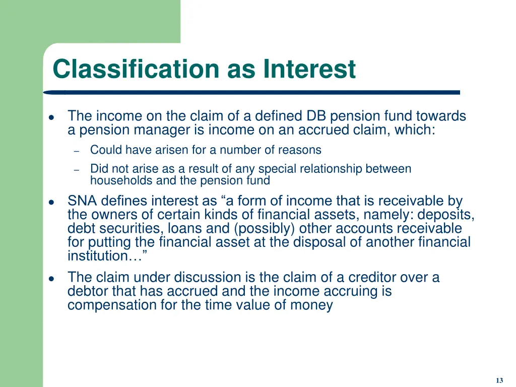 classification as interest