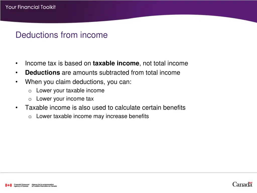 deductions from income