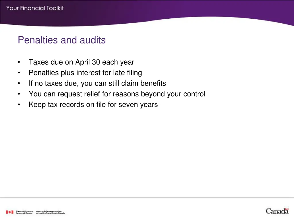 penalties and audits