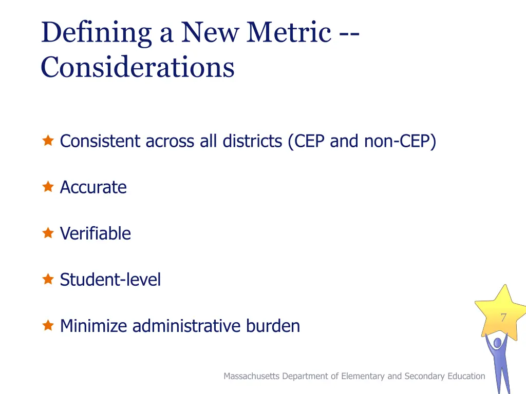 defining a new metric considerations