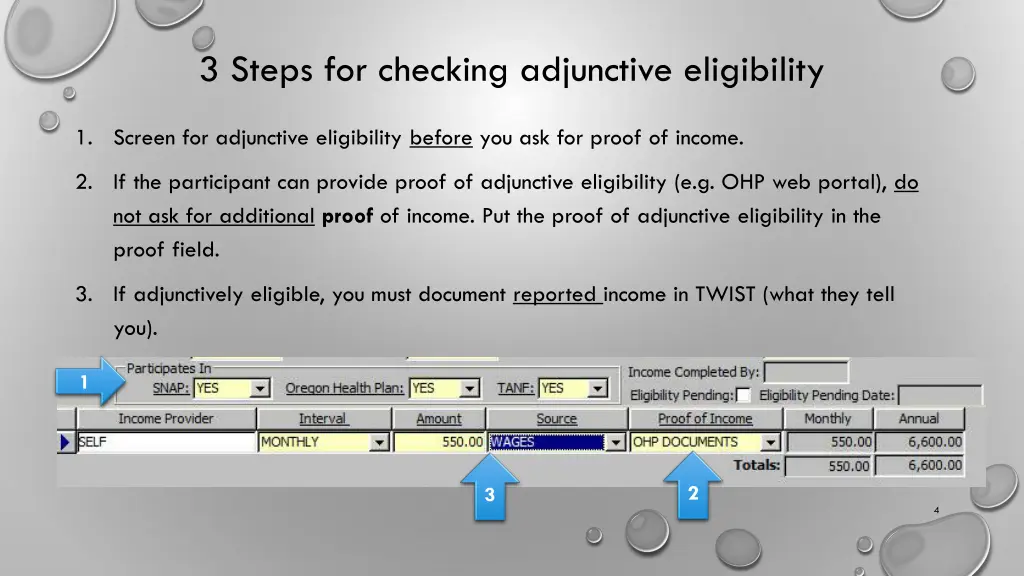 3 steps for checking adjunctive eligibility