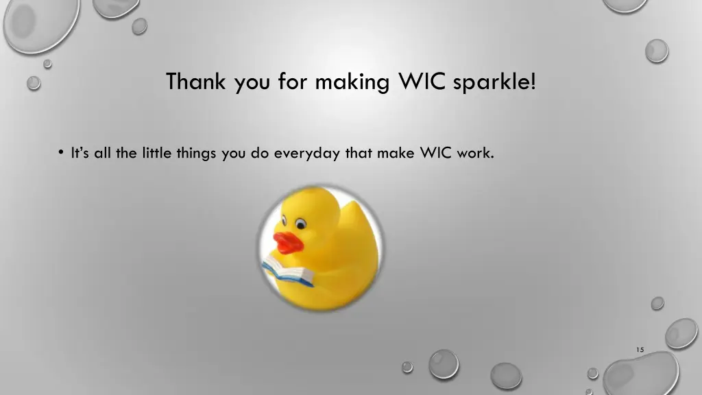 thank you for making wic sparkle