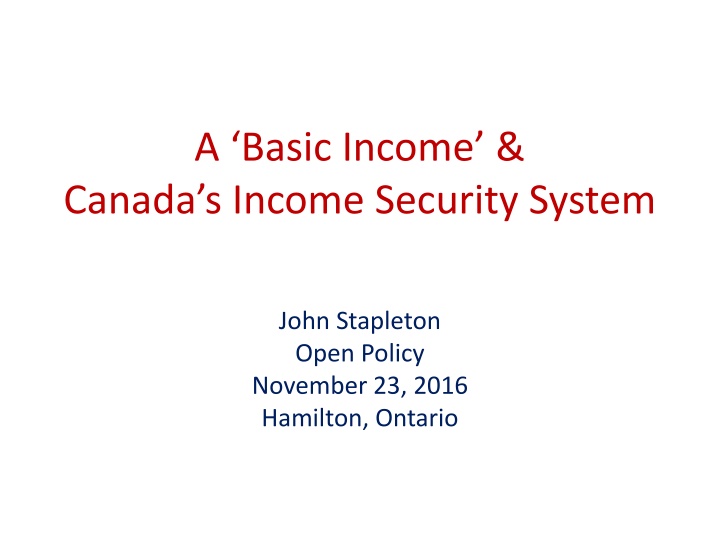 a basic income canada s income security system