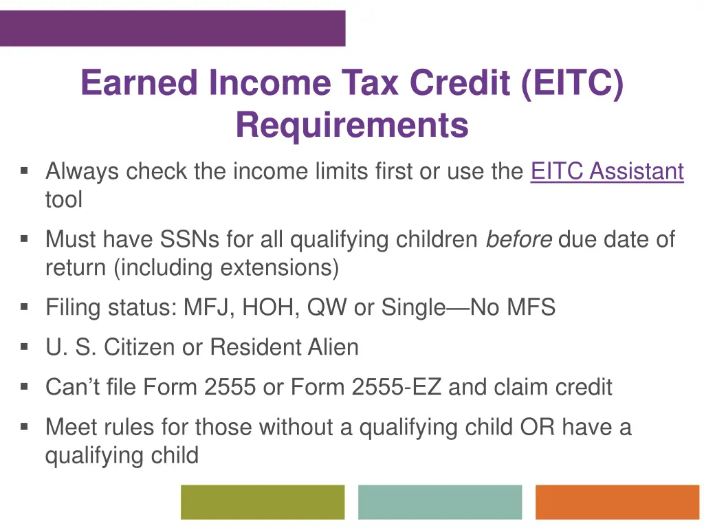 earned income tax credit eitc requirements always