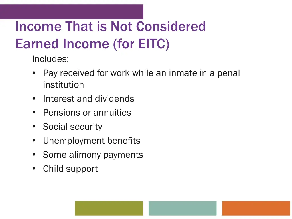 income that is not considered earned income