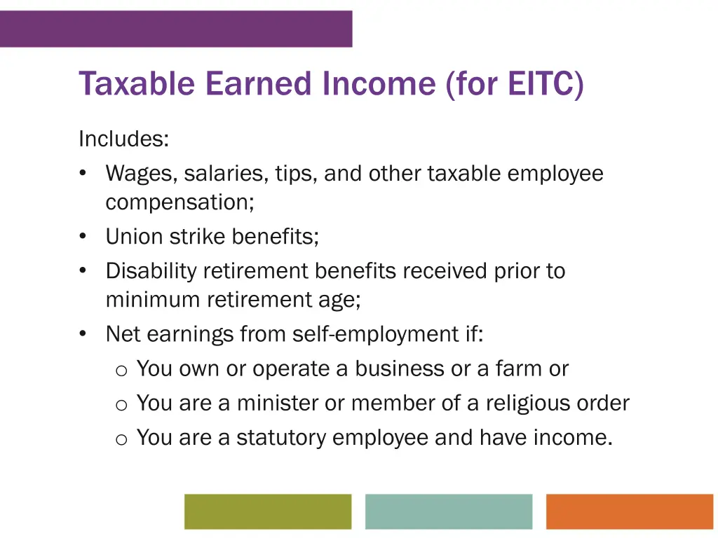 taxable earned income for eitc