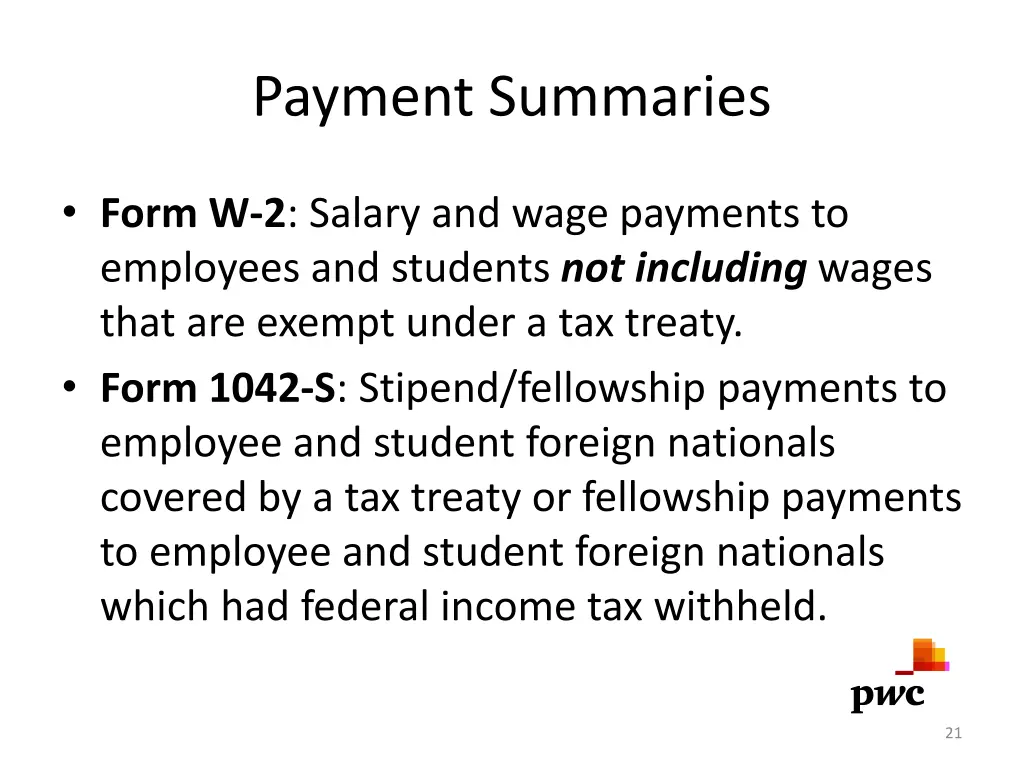 payment summaries