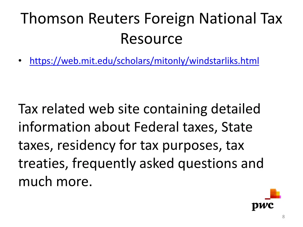 thomson reuters foreign national tax resource