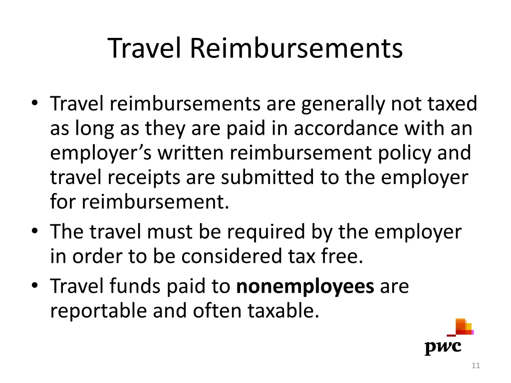 travel reimbursements